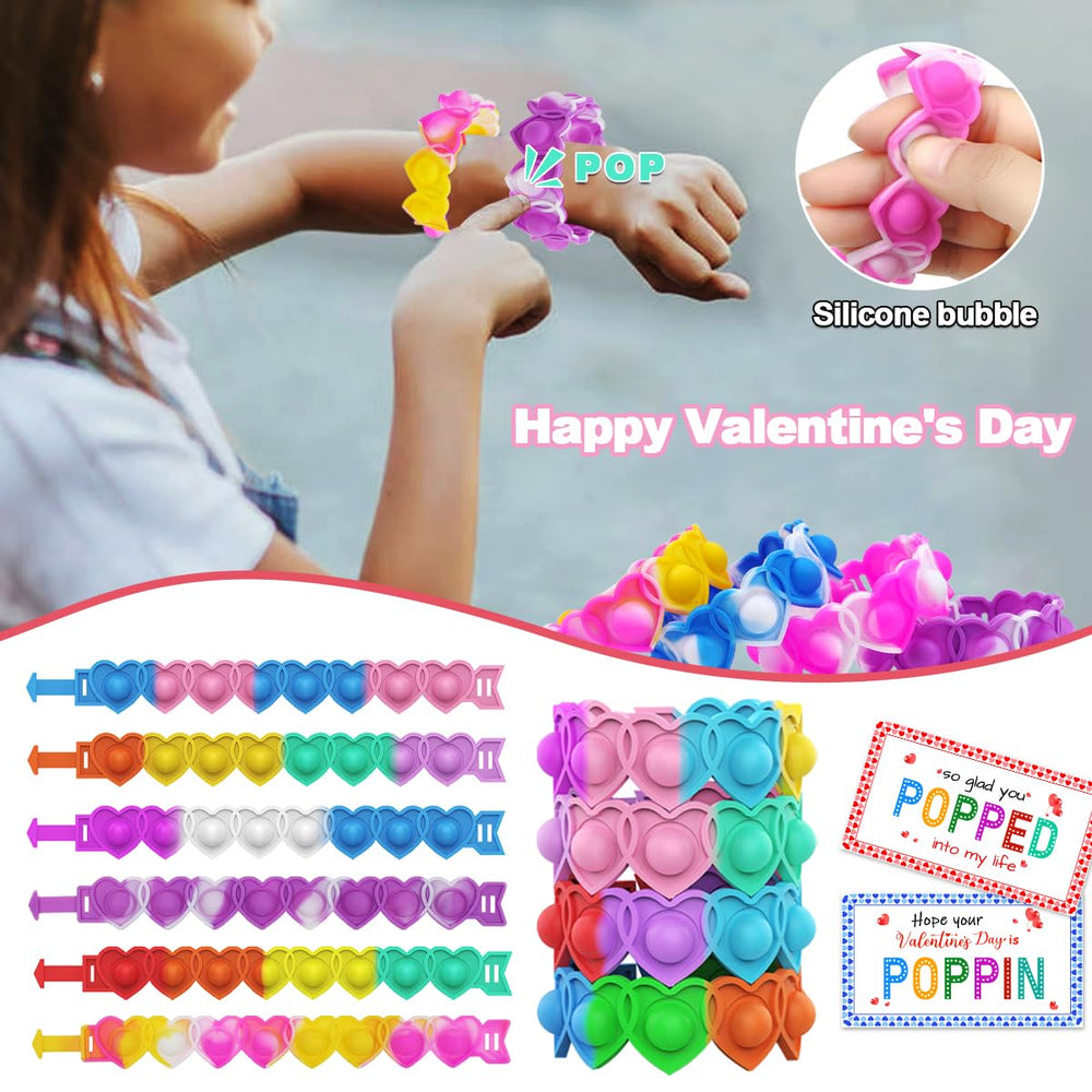 JUNQIU US silicone pop bracelets closeup showing durability for kids