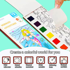 Junqiu water-based painting book pages for easy, mess-free art.