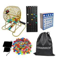 JUNWRROW Deluxe Bingo cage with antique gold finish for smooth, fair draws.