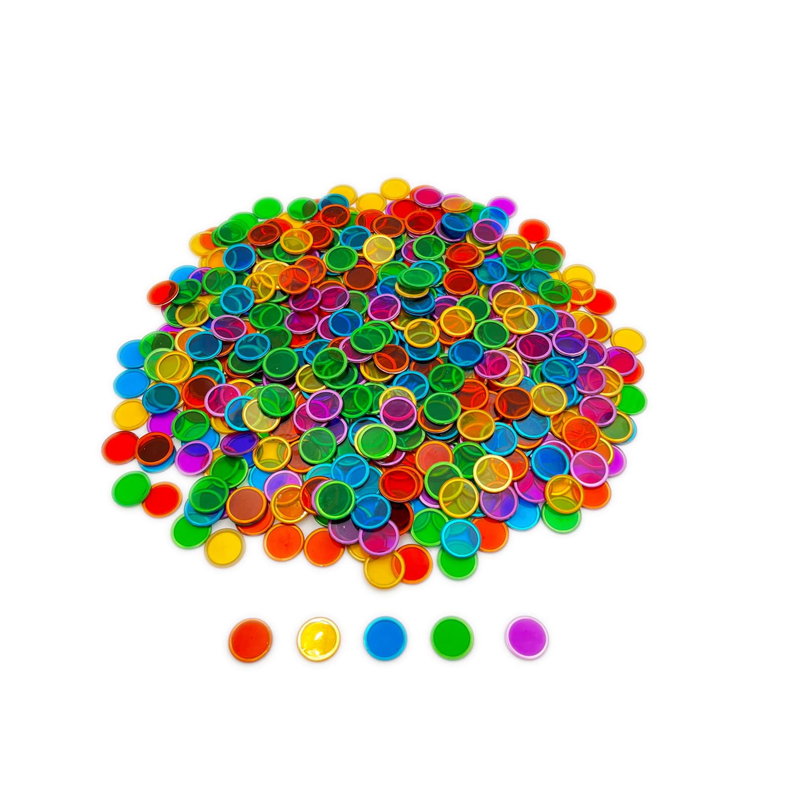 Junwrow rainbow metal chips ideal for counting, sorting, and sensory play