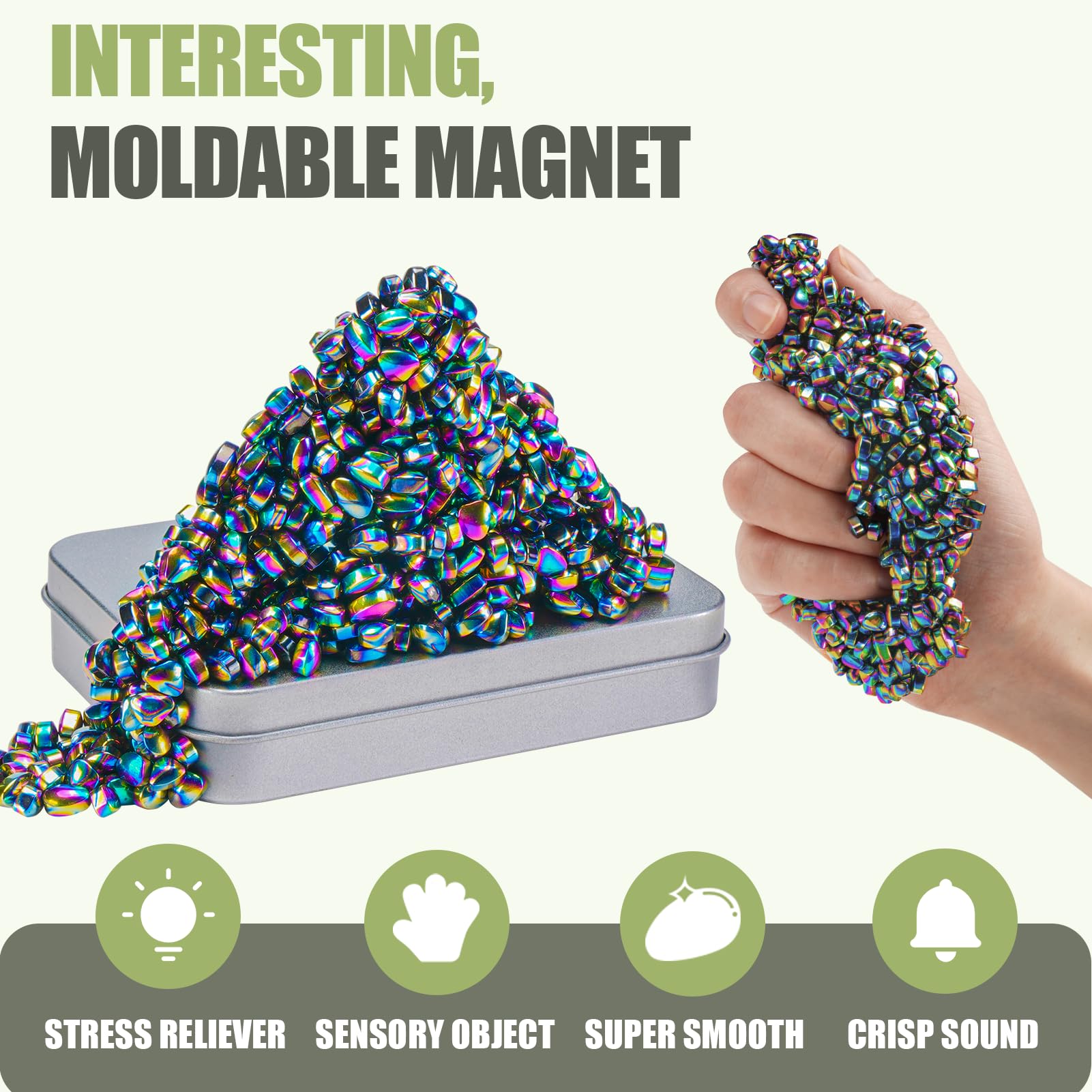 JUNYANG two smooth magnetic balls for quiet, tactile stress relief during work