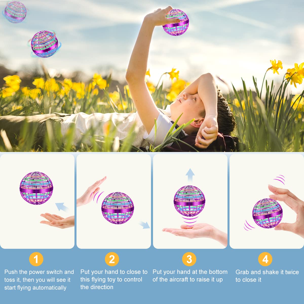 Junywell Flying Orb Ball with durable ABS shell for safe use.