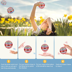 Junywell hand-control gesture guiding the flying orb in the air.
