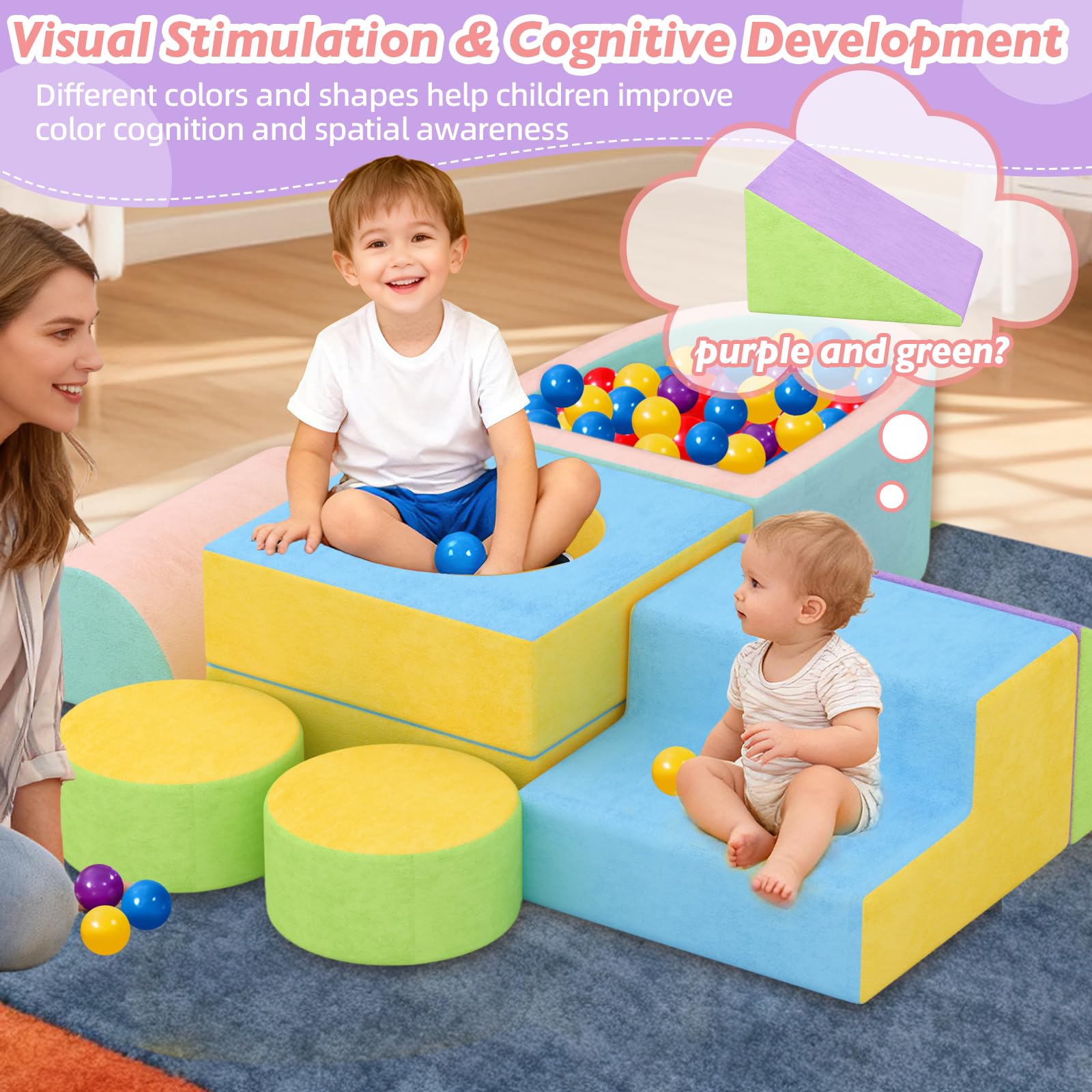 JUOIFIP blocks in varied shapes and colors spark creativity and exploration.