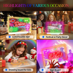 JUOIFIP LED drawing board with four modes for versatile lighting effects