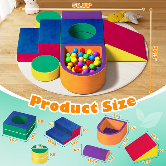 JUOIFIP climbing blocks with slides encourage active crawling and balance practice.
