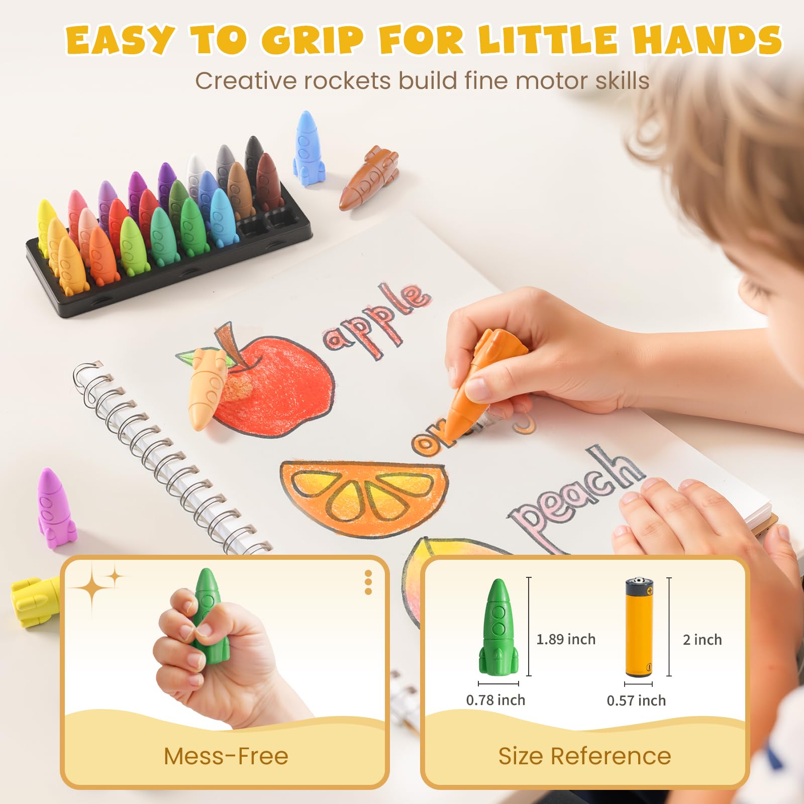 Jupiterarth 24-color palette crayons provide vibrant hues for creative exploration.