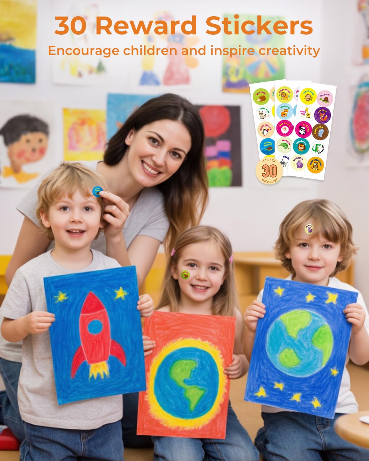 JUPITEARTH carry handle portable crayons: ideal for travel and on-the-go art.