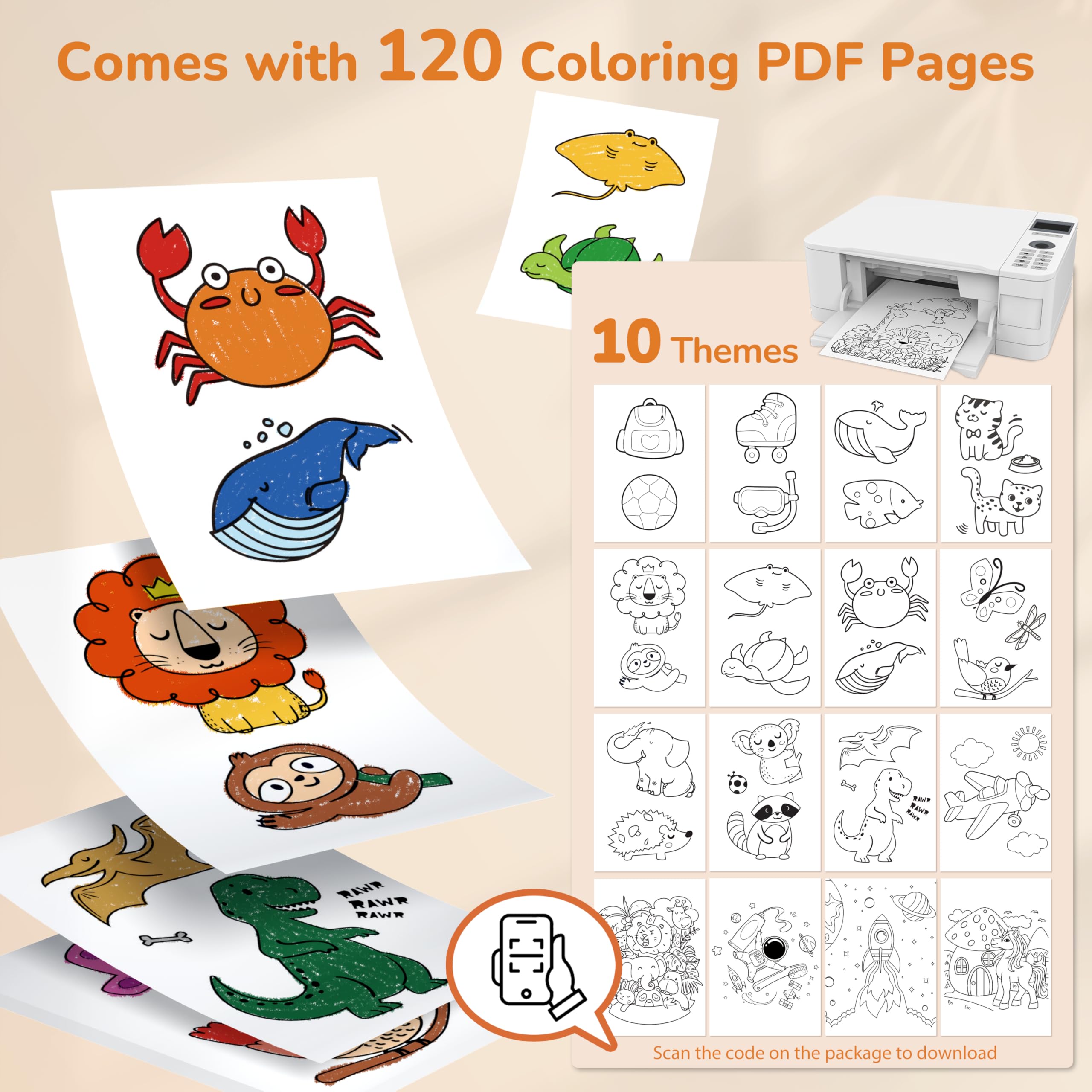 JUPITEARTH easy-grip crayons fit little hands for comfy coloring.