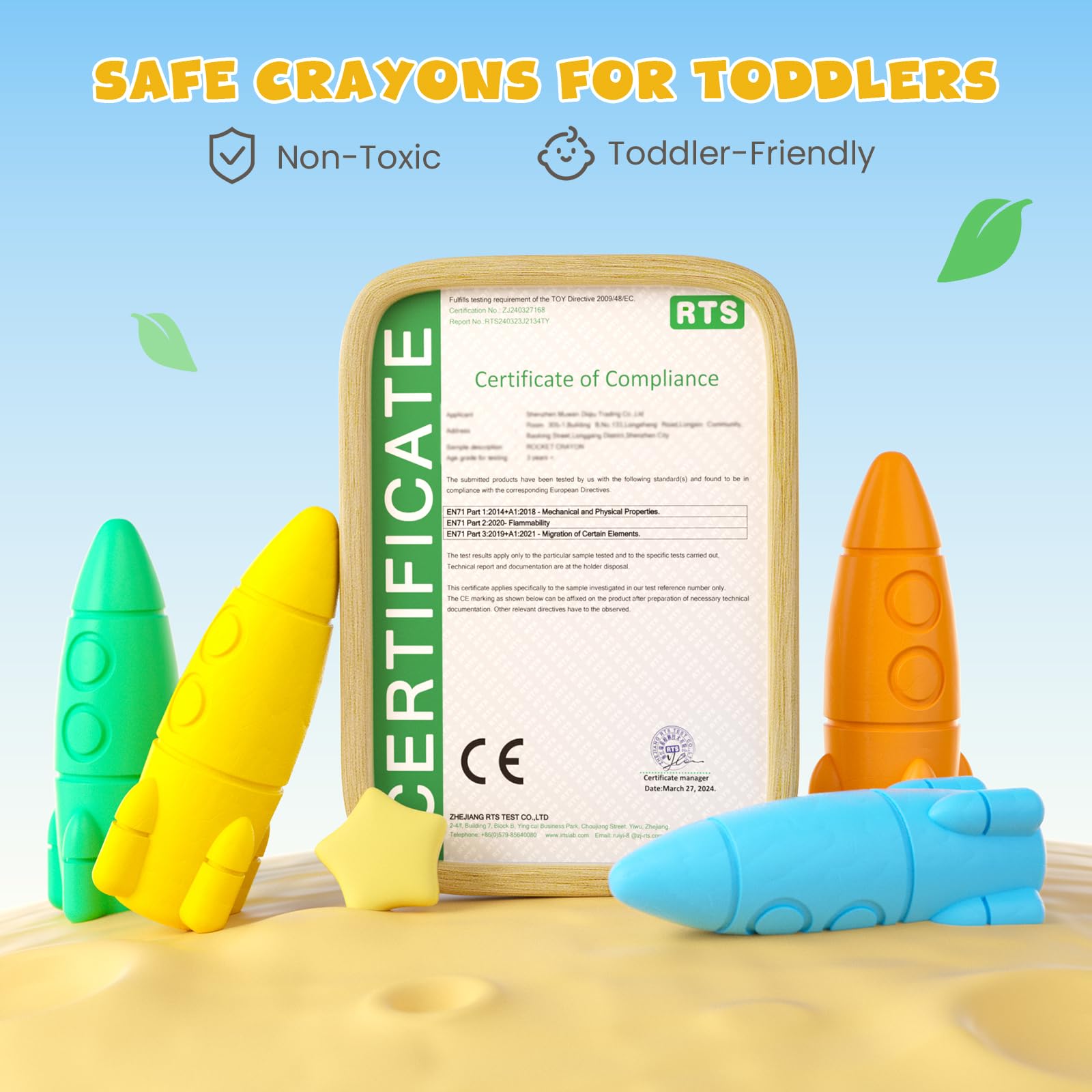 Jupiterarth ergonomic rocket-design grip helps little hands color comfortably.