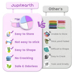JUPITEARTH four-compartment color clay set, keeps colors separate and ready.