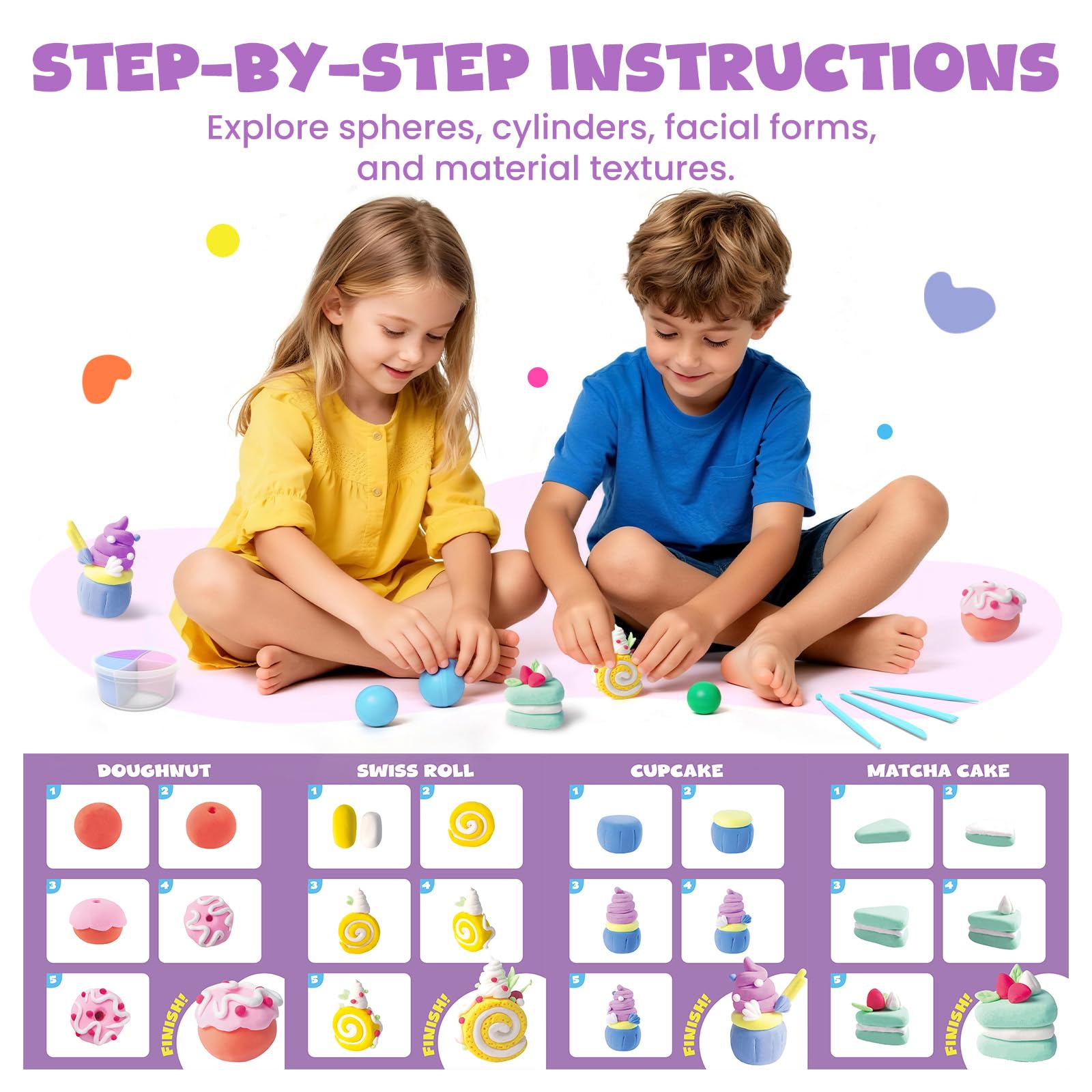 JUPITEARTH illustrated project guides, easy steps for adorable desserts models.