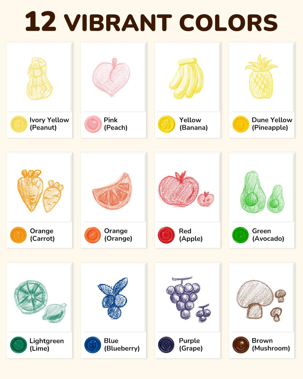JupiterEarth jumbo crayons support big-handed toddlers for easy coloring.