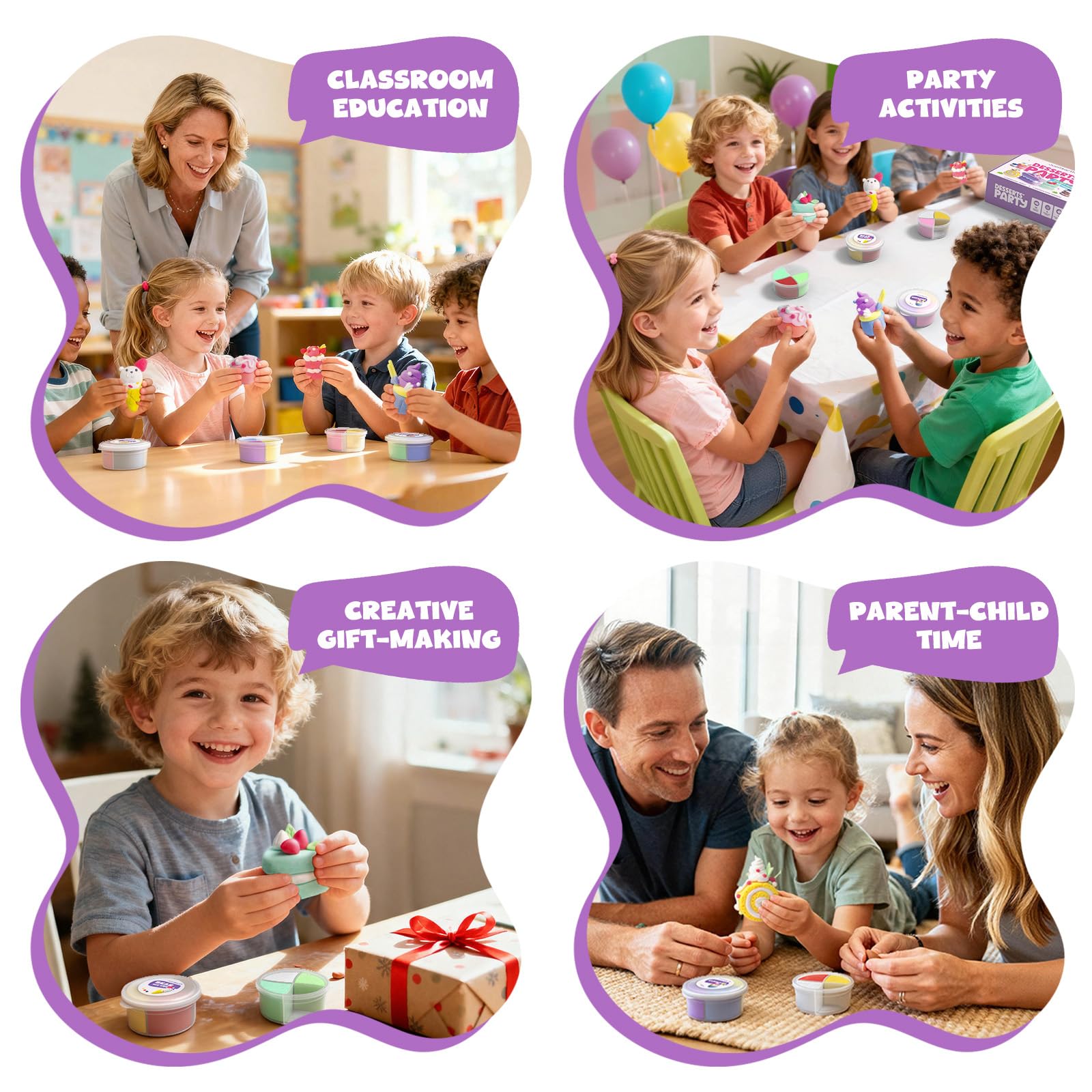 JUPITEARTH kid-friendly packaging with dessert themes, a gift-ready craft set.