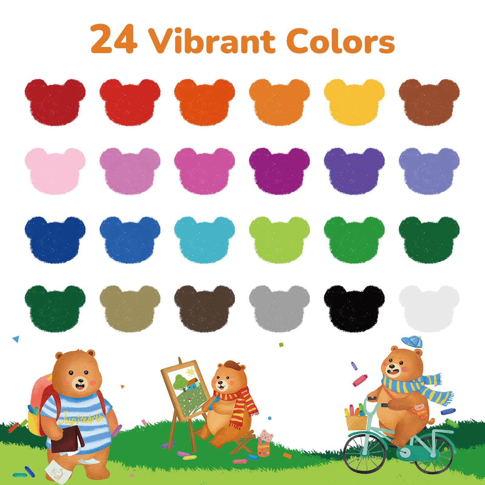 JUPITEARTH washable crayons wipe clean from skin and fabrics