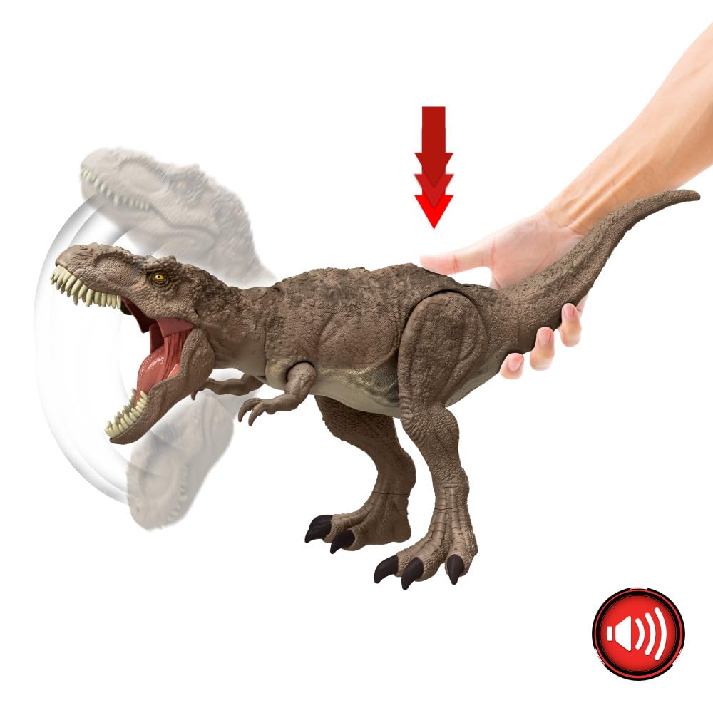 Jurassic World Chaos Theory T. rex with evolved teeth for dramatic battle play.