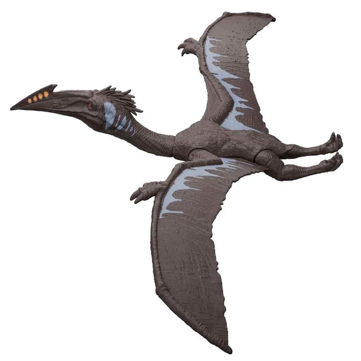 Jurassic World Rebirth Quetzalcoatlus action figure in a dynamic pose showcasing poseable joints.