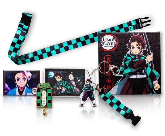 JUST FUNKY Demon Slayer Tanjiro keychain enamel for everyday carry and fan flair.