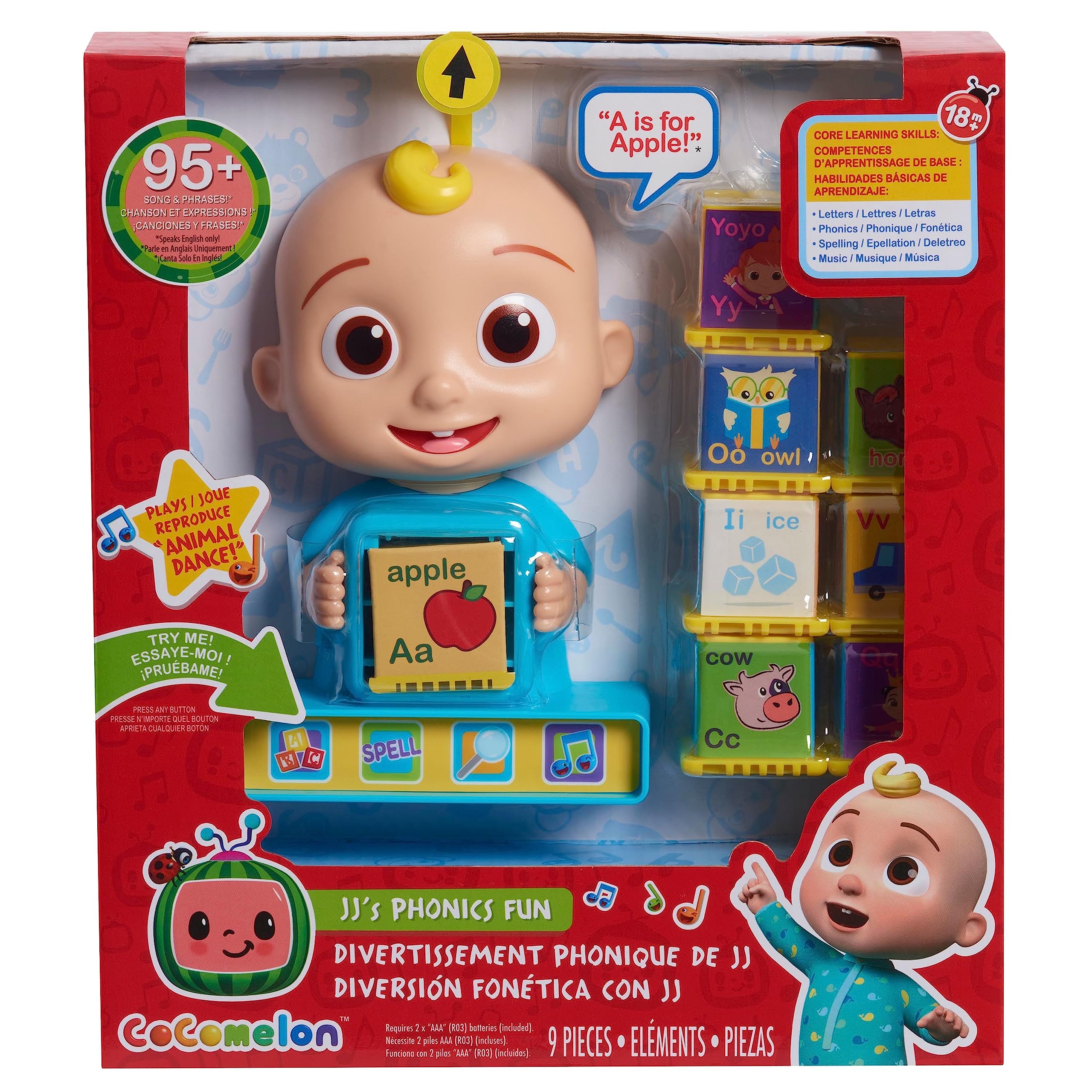 Compact JJ Phonics Fun toy with storage bag for travel and organization