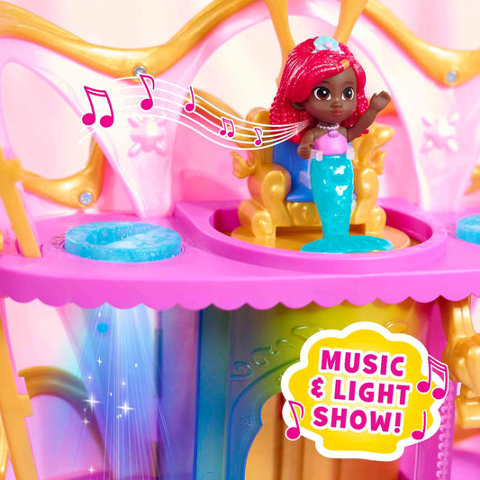 Just Play Ariel Atlantica Palace elevator throne reveal enhances dramatic pretend play.