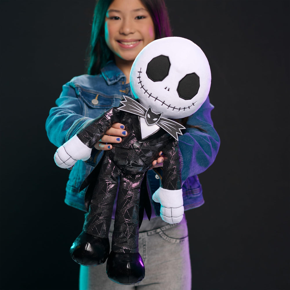 Just Play Jack Skellington plush display-ready pose on a shelf