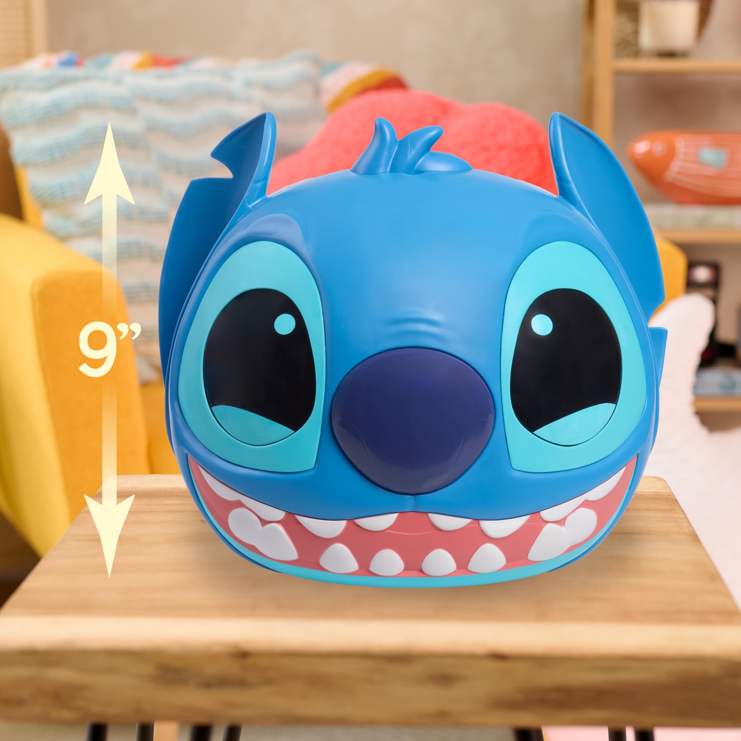 Just Play Stitch Jumbo coin purse and stickers for portable storage.