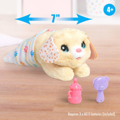 Just Play furReal puppy close-up face with soft fur and blue eyes for cuddling