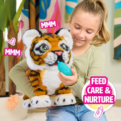 Just Play Gabby with included play bottle demonstrating feeding interaction benefit
