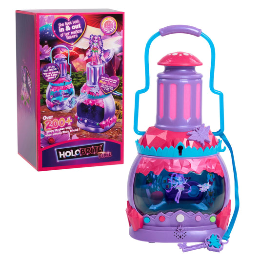 Just Play HOLOBRITE Pixie Lantern packaging shows included items for quick setup.