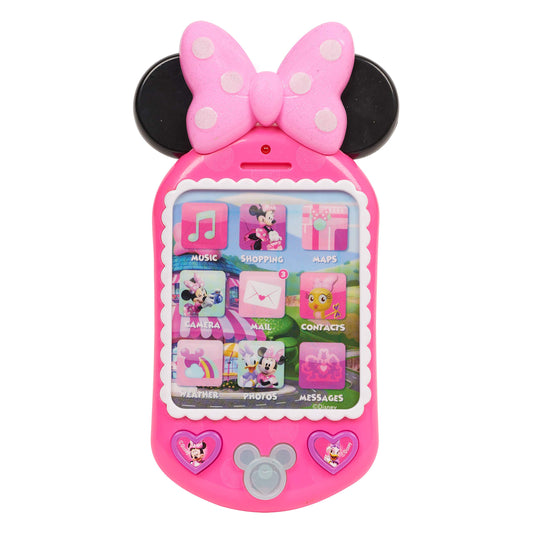 Just Play Minnie Bow-Tique Why Hello cell phone front view for imaginative pretend play
