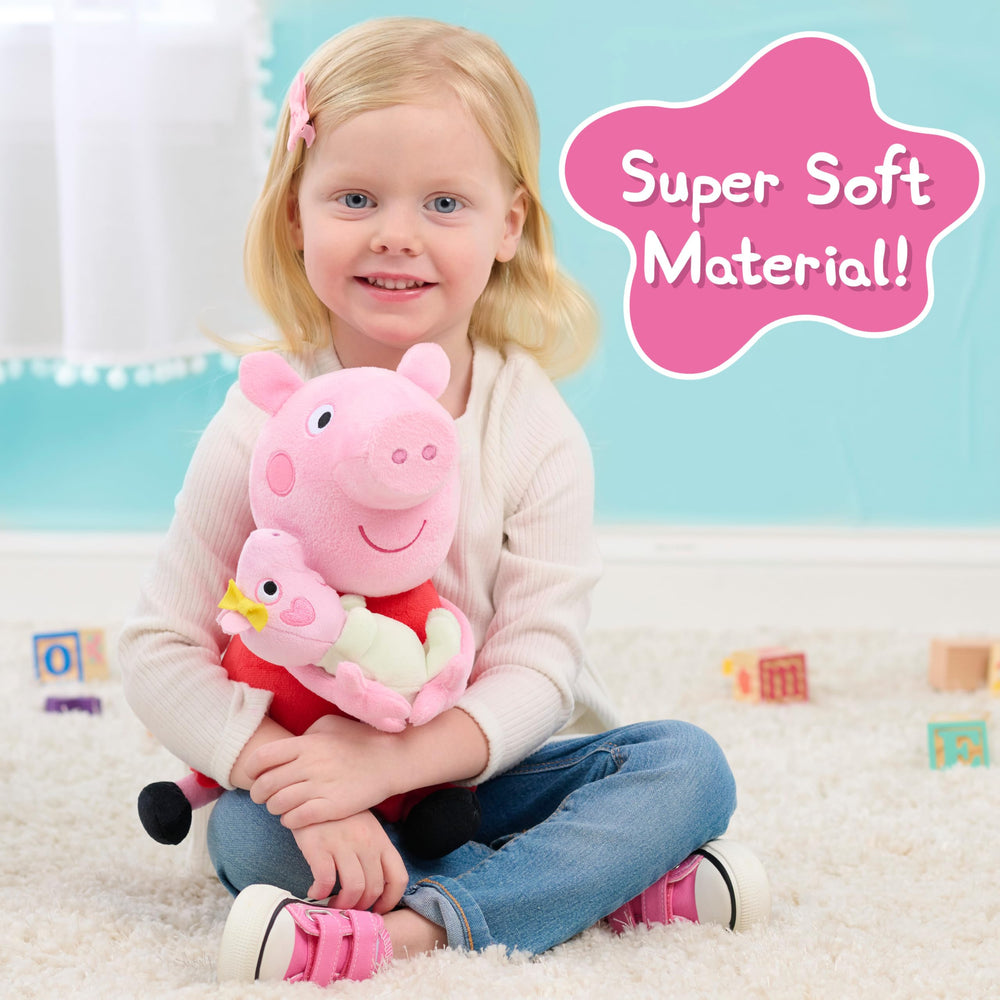Just Play Peppa Pig Big Sis Plush soft fabric texture enhances cuddly comfort