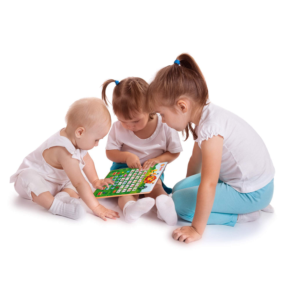 Just Smarty Alphabet Tablet colorful buttons invite interactive learning.
