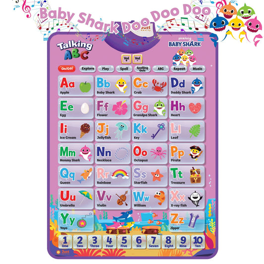 Just Smarty Pinkfong number poster helps kids count using colorful visuals.