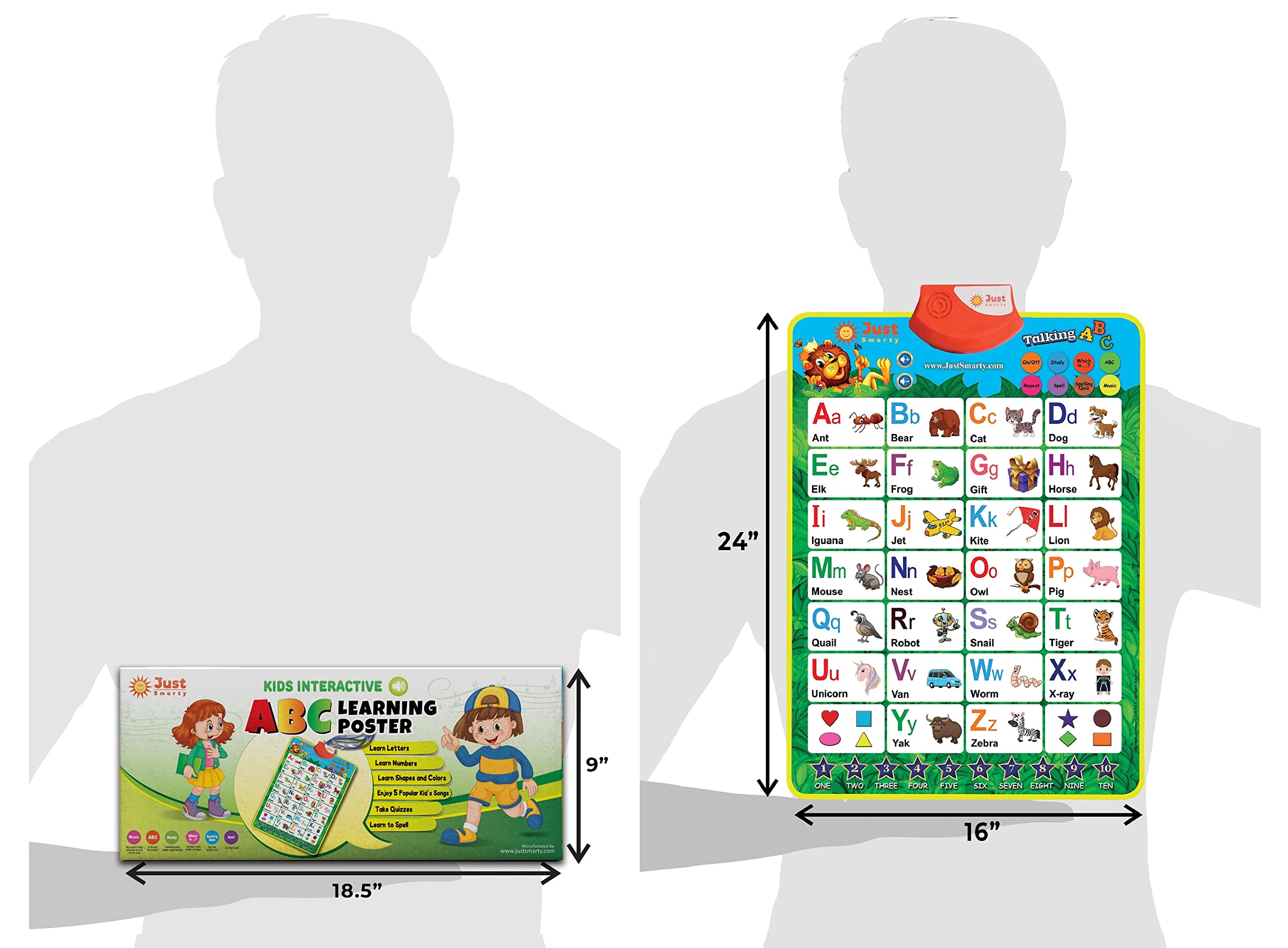Just Smarty space-saving ABC poster compact design keeps play areas tidy
