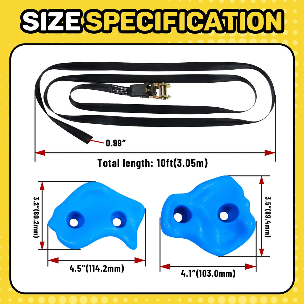 Just.smile six ratchet belts ready for quick, secure setup.