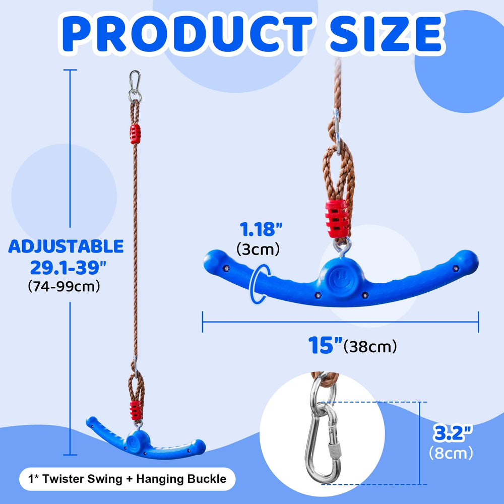 Just.smile Ninja Swing-Twister assembly hooks attach easily to frames for quick setup.