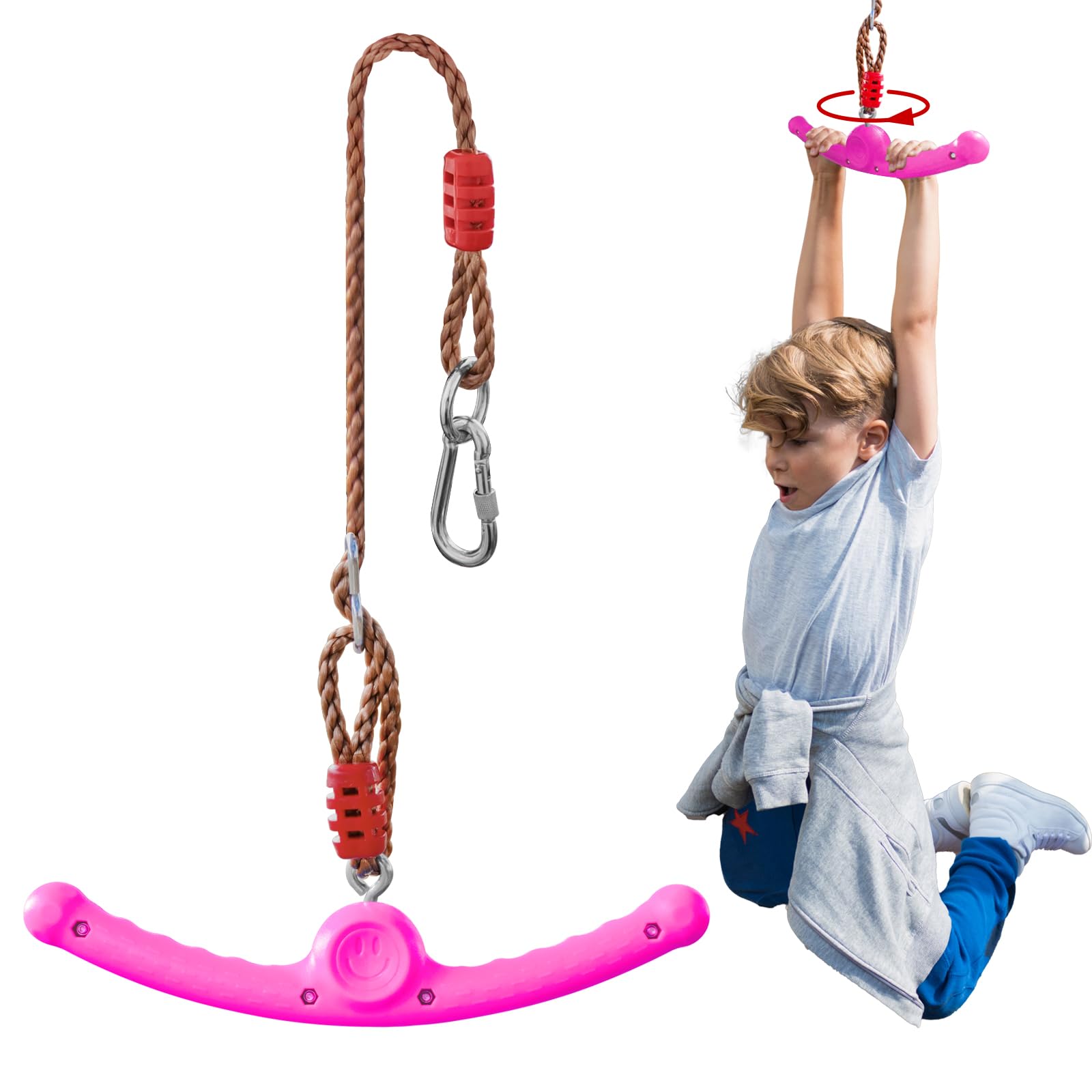 Just.smile Ninja-Twister 360 angle showcasing secure backyard mount for safe play