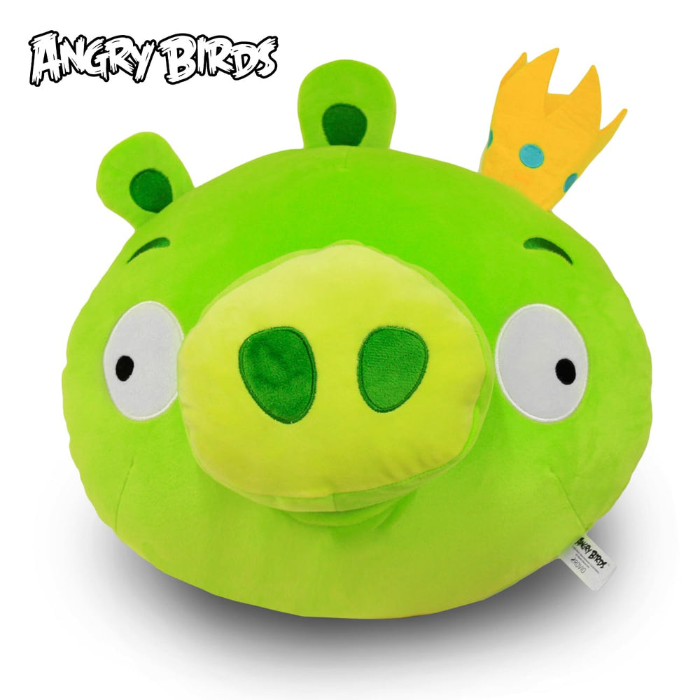 Just Toys LLC Angry Birds Green King Pig 15in display-ready plush for shelves or beds.
