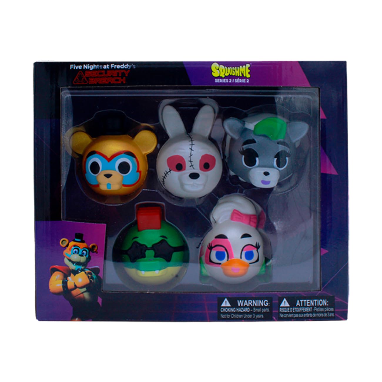 Just Toys LLC Five Nights at Freddy’s SquishMe Series 2 collector box, ideal display piece for fans.