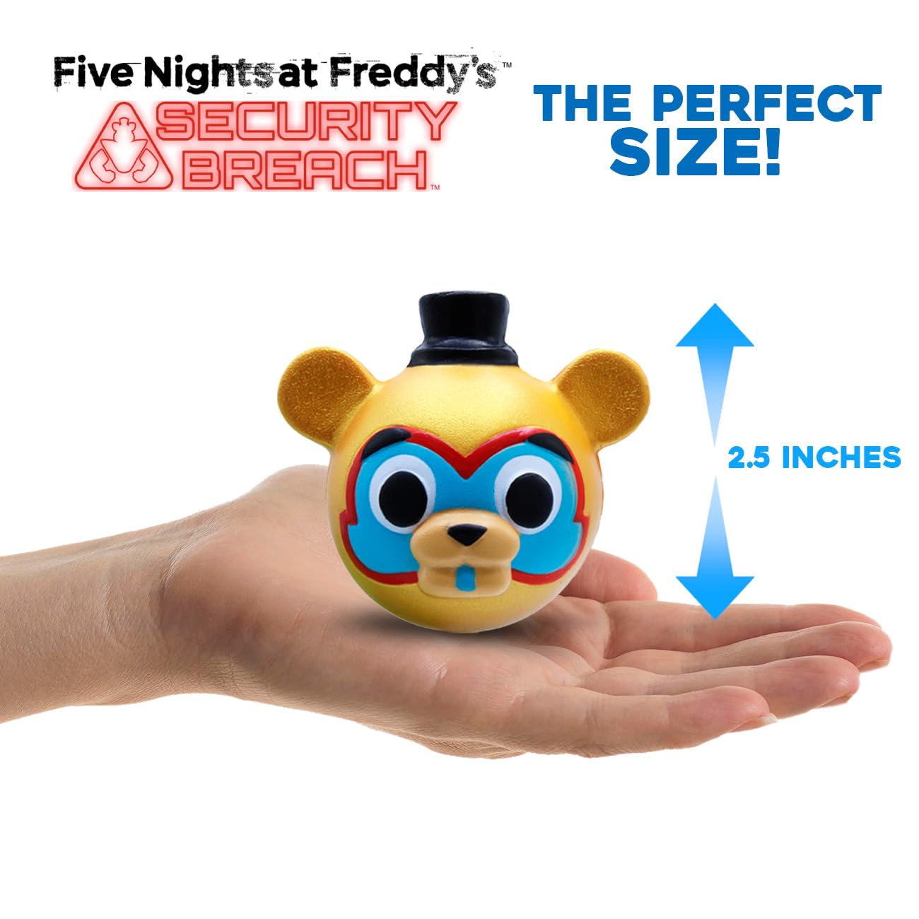 Just Toys LLC Five Nights at Freddy’s SquishMe Series 2 Freddy figure, ultra-soft hug-friendly companion.
