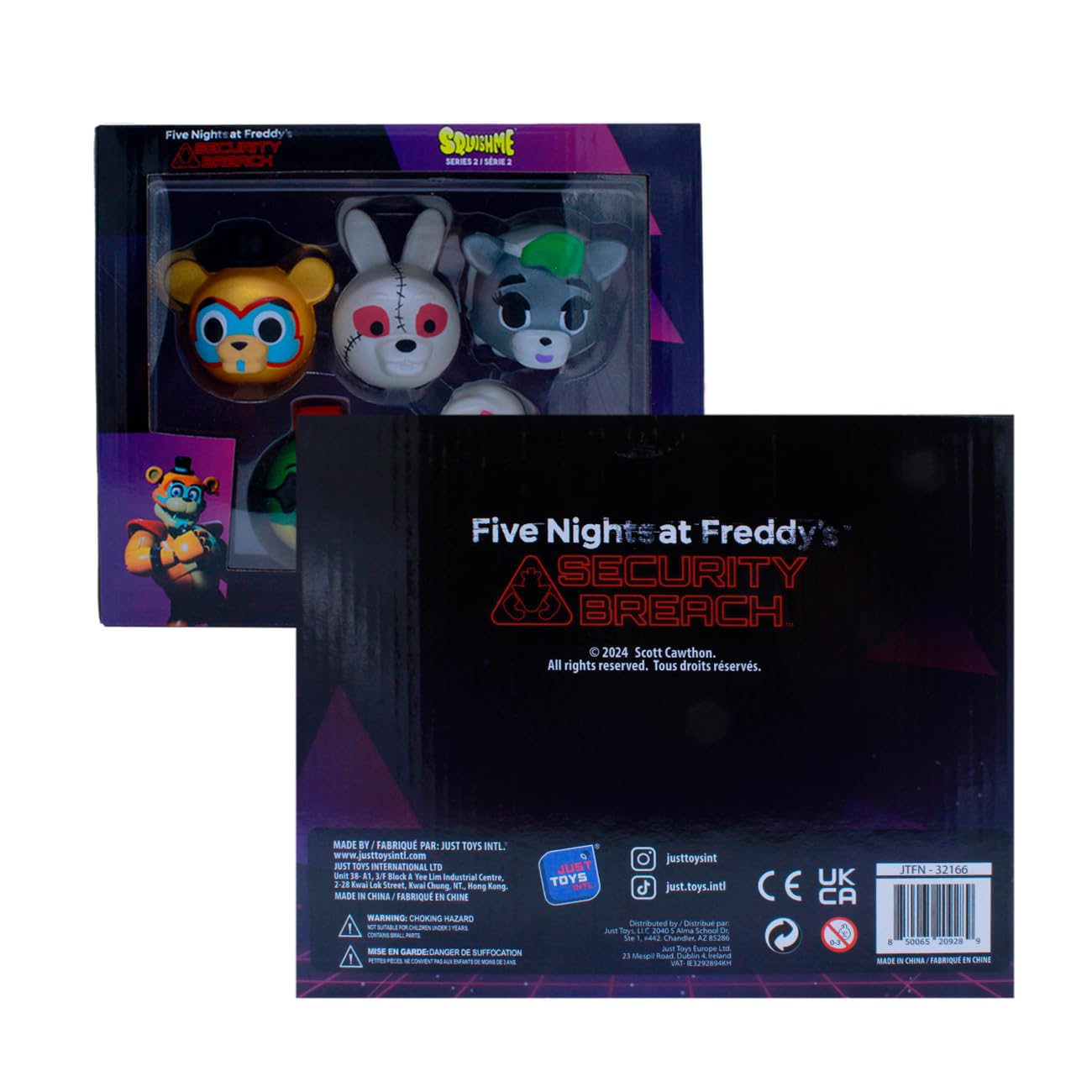 Just Toys LLC Five Nights at Freddy’s SquishMe Series 2 Vanny figure, cuddle-worthy companion and desk buddy.
