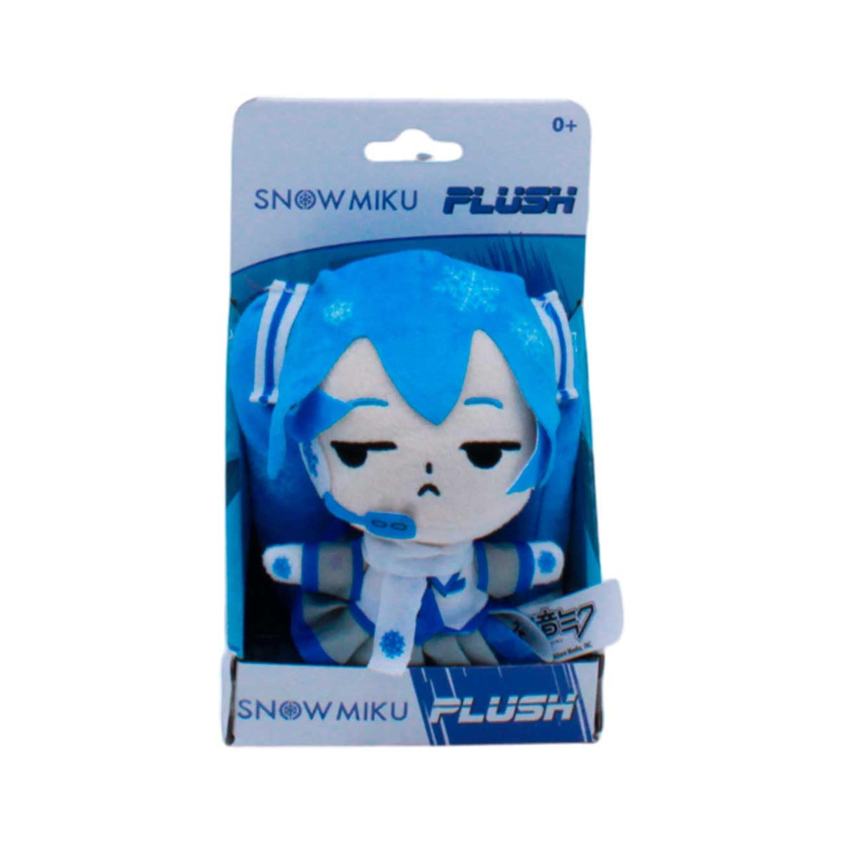 Just Toys LLC Hatsune Miku Snow Miku 6” plush showcases teal twin tails for display and cuddling.