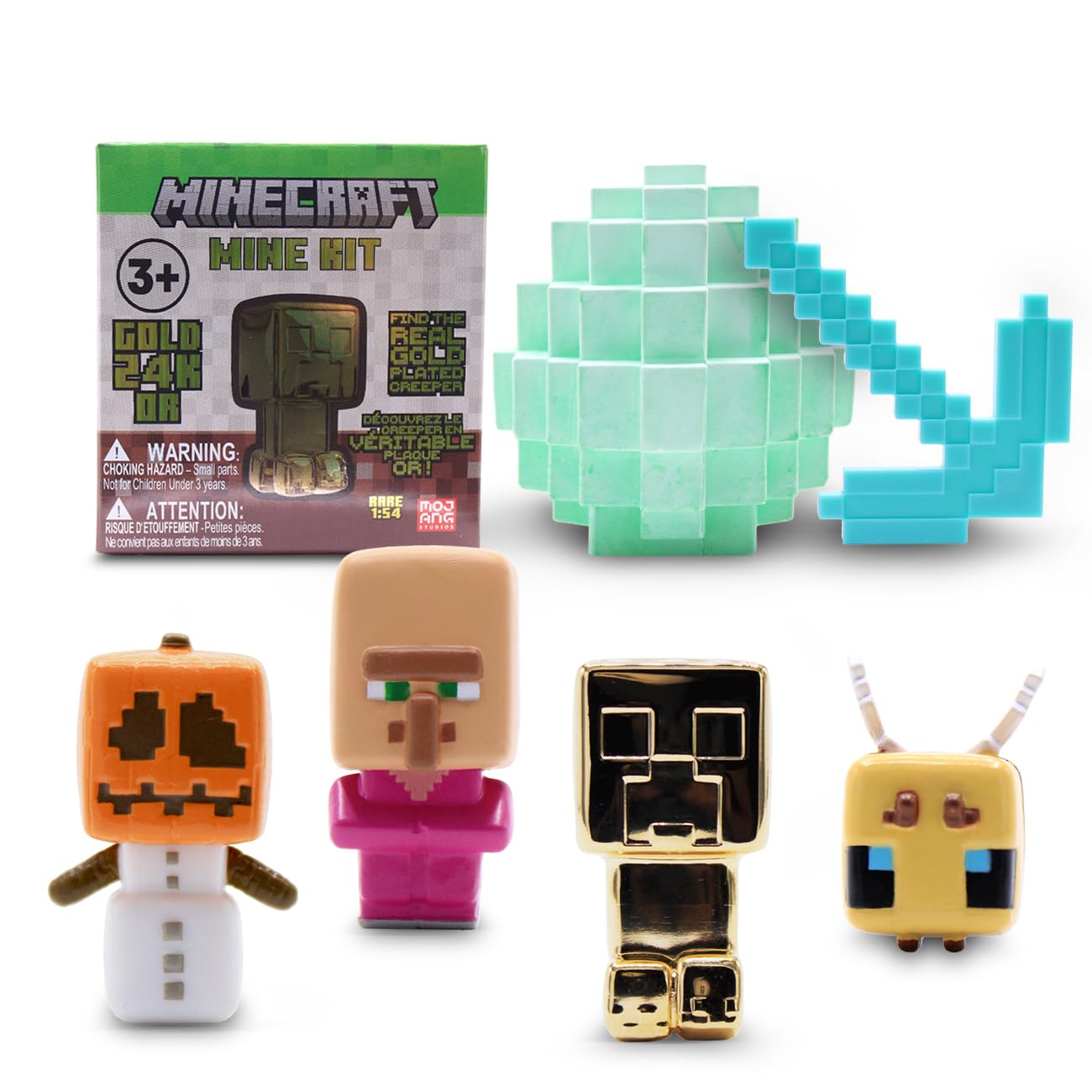 Just Toys Minecraft Mine Kit: block and pickaxe for hands-on mining fun.