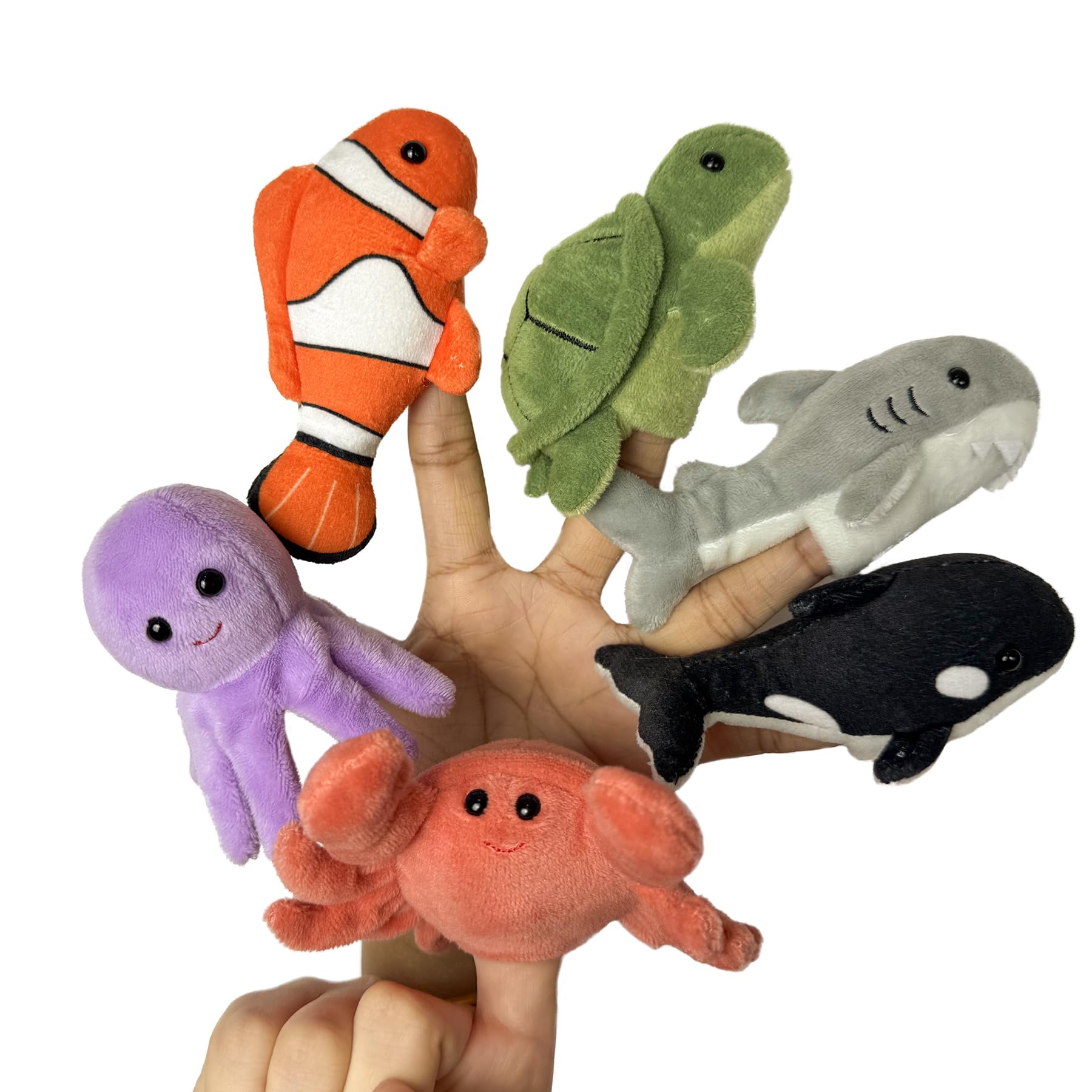 JUSTQUNSEEN sea shark finger puppet for imaginative storytelling and role play