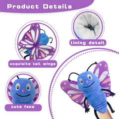 JUSTQUNSEEN bee and butterfly finger puppets inspire interactive storytelling.