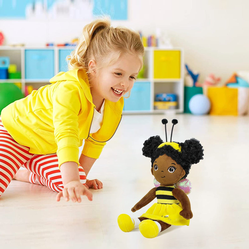 JUSTQUNSEEN black baby doll soft hair texture to touch
