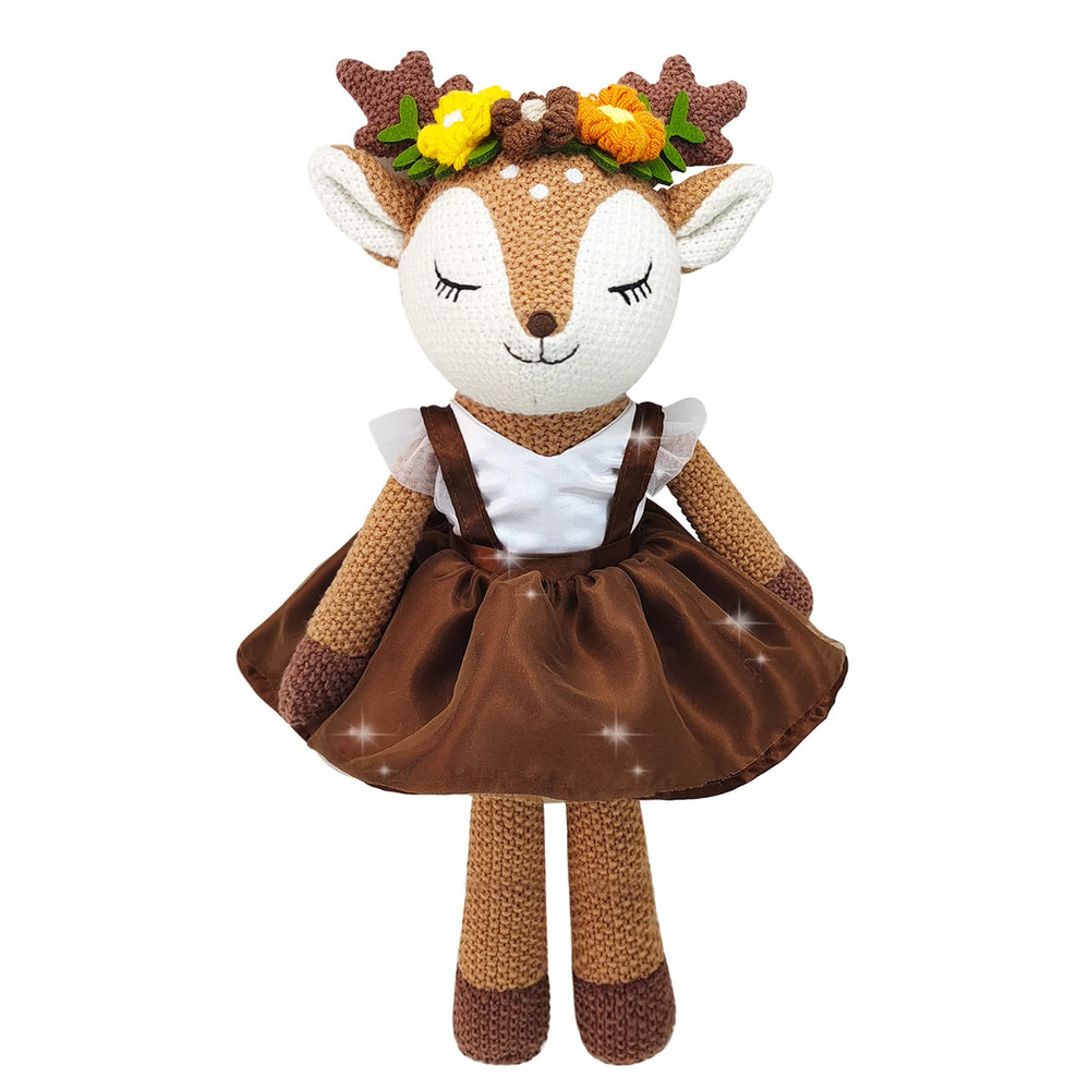 JUSTQUNSEEN deer stuffed animal 17-inch plush, cozy travel companion
