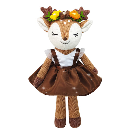 JUSTQUNSEEN deer stuffed animal 17-inch plush, cozy travel companion
