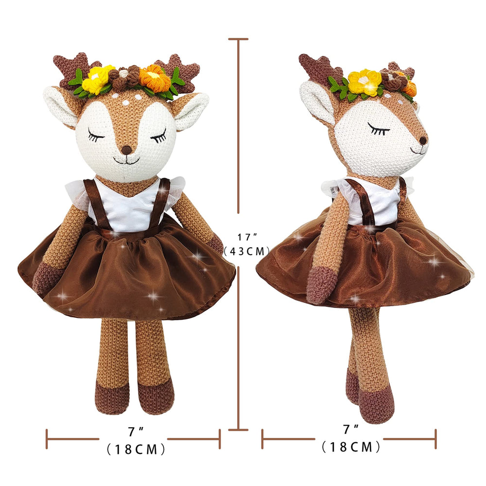 JUSTQUNSEEN deer wearing wreath headpiece, elegant design