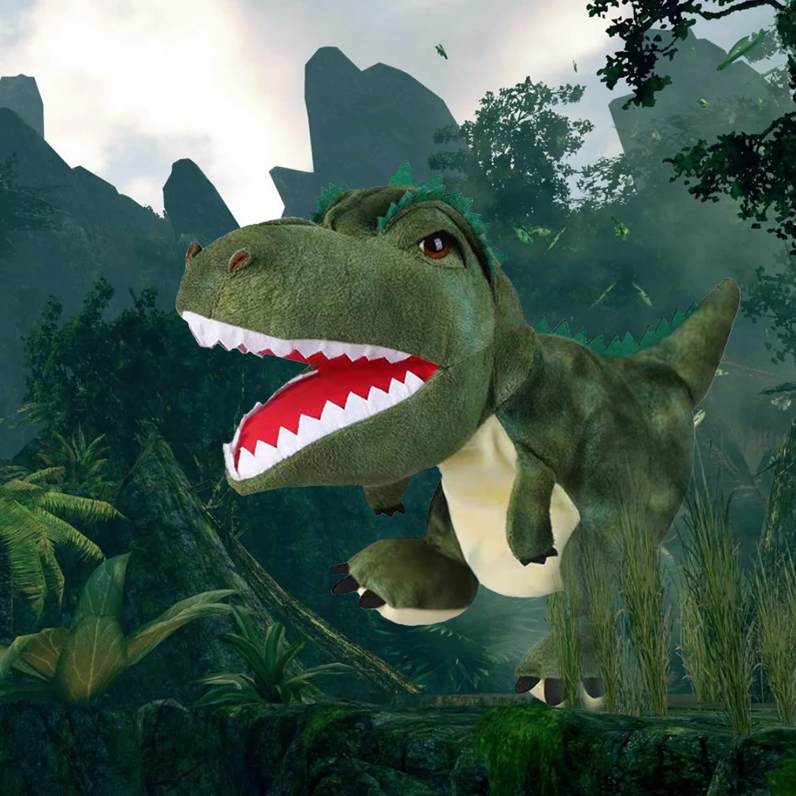 JUSTQUNSEEN dinosaur hand puppet nails and eyes detail enhances character and storytelling